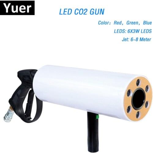 Free Shipping LED CO2 Cryo Club Cannon Cryogenic Special Effects Gun Co2 Jet Machine LED Cryo Gun RGB 6PCSx3w Color Washing