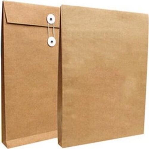 Free Print Monochrome LOGO 200PCS/LOT Size 34*24*2.8CM Kraft Paper Document Bag File Bag Suitable For A4 Paper