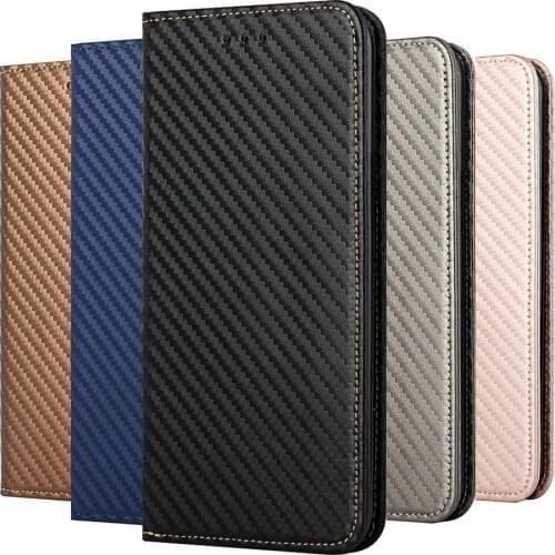 Carbon Fiber Flip Case For OPPO Find X3 X2 Pro Realme C1 C2 C3 C11 C20 C21 5 5i 6i 8 A93 A94 4G Cover Magnetic Flip Wallet Etui