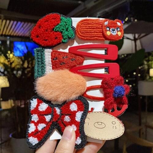 Bambino 2021 Korean Childrens Hair Clips Cute Hair Bands Sweet Girl Summer Plush Bunny Hairpins Headband Girls Accessories