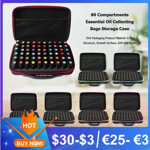 60 Bottles Essential Oil Case 15ml Essential Oil Collecting Bags Travel Portable Carrying Cases Nail Polish Storage Bag