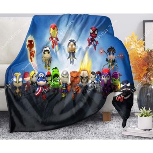 Disney Avengers Spiderman Iron Man Flannel Blankets Soft and comfortable Throw for Children Boys on Bed Sofa Nap warm quilt