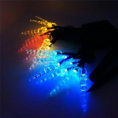 5M 16.5ft 20 LED Solar Power Icicle String Light for Christmas Party Wedding Garden Outdoor Decoration