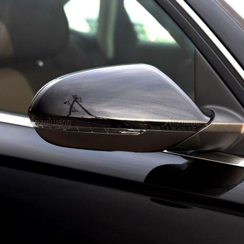 Gloss Black Side Wing Rear View Rearview Mirror Cover Case Caps For Audi A6 RS6 S6 C7 C7.5 4G 2011-2015 2016 2017 2018