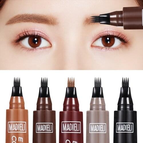 4 prongs 3D wild eyebrow pencil waterproof and sweat-proof long-lasting natural and distinct eyebrow pencil