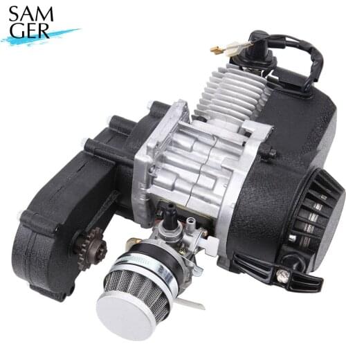 Samger 49cc 2-Stroke Pocket Bike Engine Motorcycle Engine Motor Air Filter Pullstart Quad Pocket Bike Cross Bike ATV
