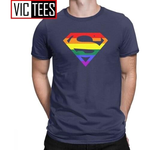 Cool Super Queer T-Shirt Men Round Neck Cotton T Shirt Rainbow Gay Lesbian Pride LGBTQ LGBT Oversized Clothes