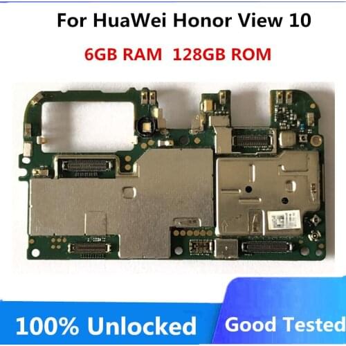 Full Tested For HuaWei Honor View 10 Motherboard Original Unlokced 128GB LogicBoard Full Chips Mainboard Android OS System Plate