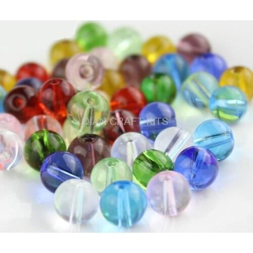 Set of 300pcs glass Crystal Quartz round beads 8mm mixed colors AB grade BL0049