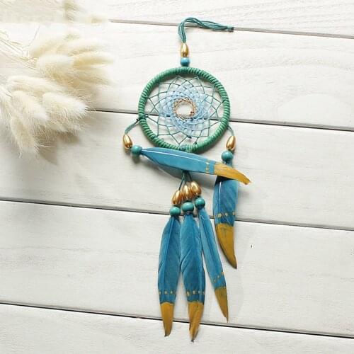 DIY Handmade Feather Wind Chimes Material Kit Car Pendant Dream Catcher Gifts Decoration for Room Wall Hanging Ornaments