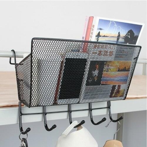 Bathroom Wall Hanging Basket Office Organize Holder Student Dormitory Upper Bunk Bedside Storage Racks
