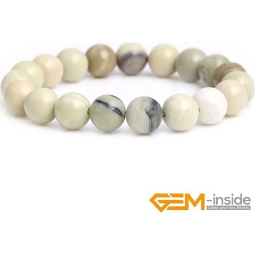 GEM-inside Natural 4mm Yellow Australia Butter Jades Round Shape Beaded Stretch Fashion Bracelet Simple Gifts 7" Wholesale