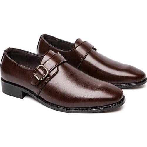 New mens large size formal leather shoes casual fashion shoes Four seasons dress shoes Lace free shoeak