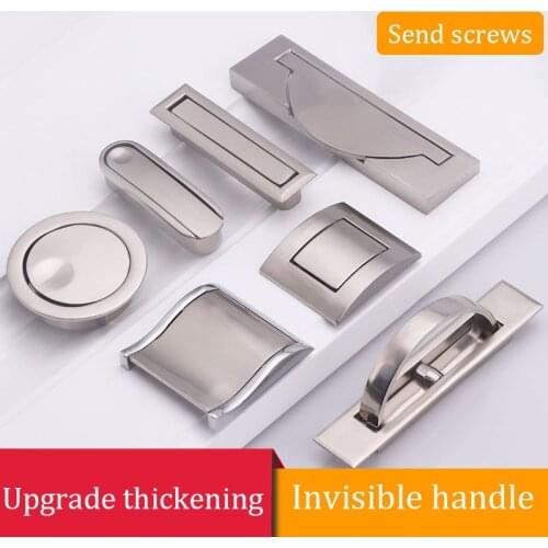 Hardware invisible dark handle modern minimalist embedded concealed drawer pull handle dark platform
