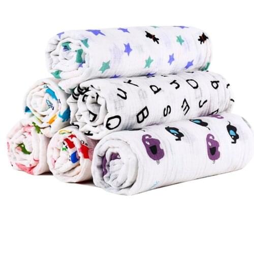Baby bath 1Pc Muslin 100% Cotton Baby Swaddles Soft Newborn Blankets Bath Gauze Infant Wrap sleepsack Stroller cover Play Mat