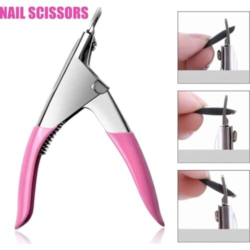 Pink Cuticle scissors Toenail Cuticle Nipper Trimming Stainless Steel Nail Clipper Cutter Cuticle Scissor Plier Manicure Tool