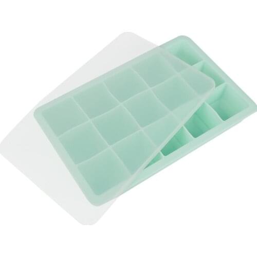 15 Grid Silicone Ice Tray Mould Plastic With Lid Freezer Maker Ice Cube Mold Square Shape Ice Cream Maker Kitchen DIY Tool