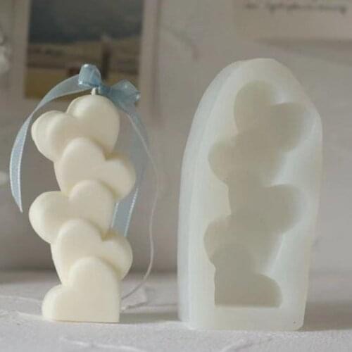 Scattered Love Heart Shape Candle Mould Soy Wax Silicone Candle Mold For Plaster Hand-made Soy Aroma Wax Soap Cake Making Tools