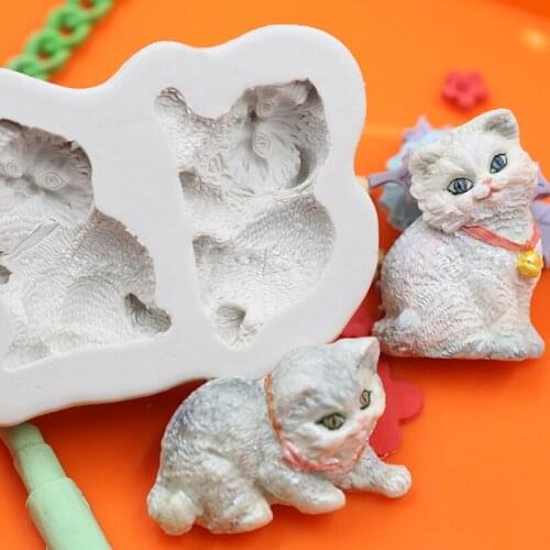Cat Silicone Mold Fondant Mould Cake Decorating Tools Chocolate, Gumpaste, Sugarcraft, Kitchen Accessories