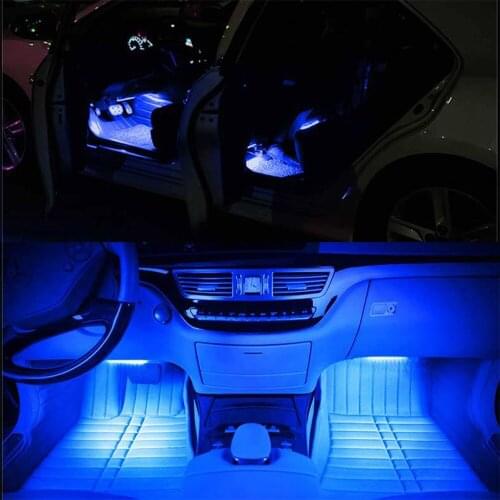 LED Strip Lights Car Atmosphere Lamp DC 12V 2x 9 LED Cigarette LED Decoration Lamp Car-styling Dash Floor Foot