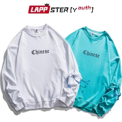 LAPPSTER-Youth Men Patchwork Solid Harajuku Hoodie 2021 Mens Japanese Streetwear Oversized Sweatshirts Male Crewneck Sweatshirt