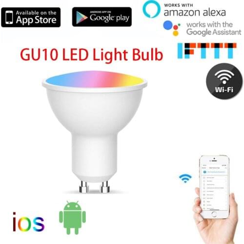 New Tuya GU10 WiFi Smart Light LED Bulbs RGBCW 4W Dimmable Lamps Smart Life Remote Contro Work With Alexa Google Home