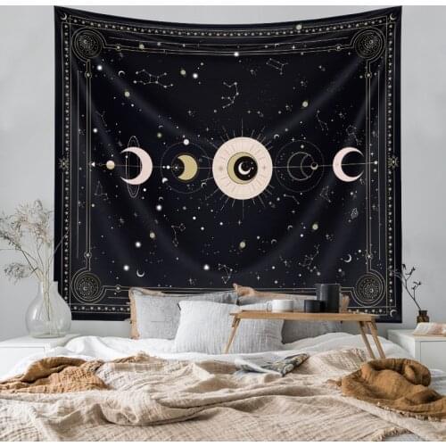 Witchcraft Magic Array Tapestry Mandala Medieval Tarot Moon Astrology Divination Hippie Tapestries Wall Hanging Dorm Decor Tapiz
