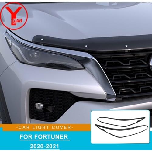 YCSUNZ Black Car Headlight Cover Head Light Lamp Front Light Trim Cover Exterior Accessories For Toyota Fortuner Sw4 2020 2021