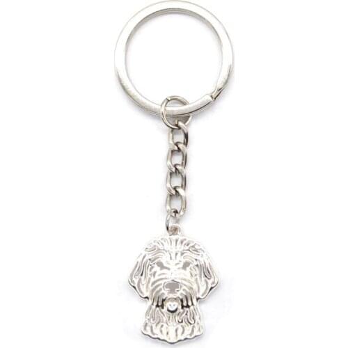 Womens Metal Goldendoodle Key Chains Lovers' Alloy Pet Shaped Key Chains