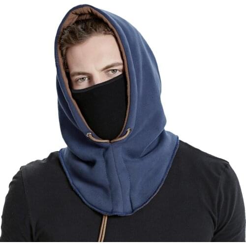 Winter Hooded Mask Fleece Balaclava Hat Neck Warmer Hood Cycling Ski Cap Mask Removable Outdoor Hiking Thermal Windproof Hat