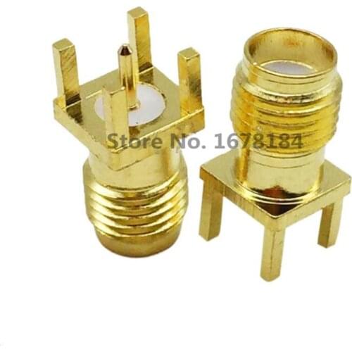 10PCS SMA female Thru Hole plug 180 DEGREE ( SMA-KE ) PCB Mount connector RF adapter SMA-KHD