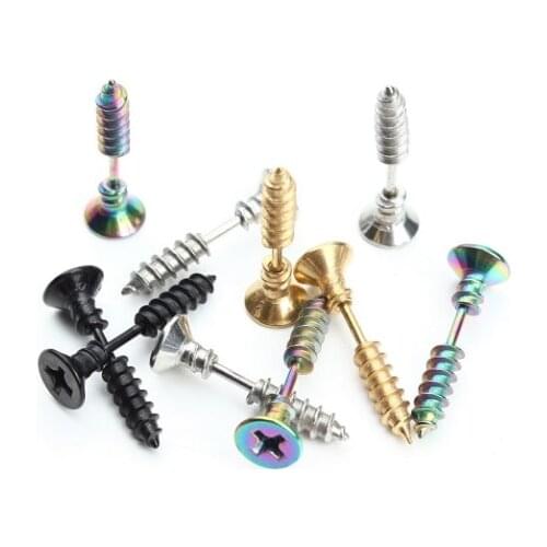 2pcs/lot Stainless Steel Phillips screws Studs Base Pins With Earring Plug Findings Ear Back DIY Jewelry Men fg4s