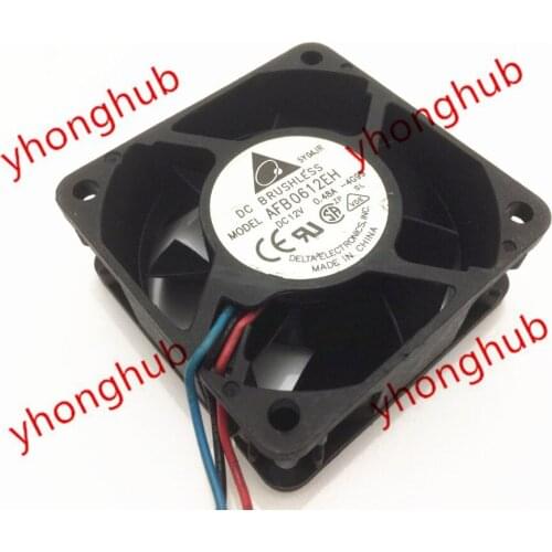 Delta Electronics AFB0612EH 4G99 DC 12V 0.48A 60x60x25mm Server Cooling Fan 3-wire