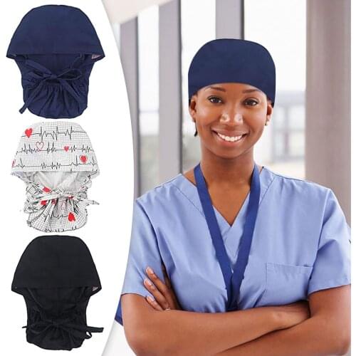 3PCS Adjustable Elastic Bandage Nursing Work Cap Summer Comfortable Breathable Hospital Nurse Hat Cap 2021 Gorro Enfermera A40