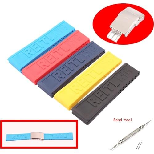 Watch Accessories Waterproof Silicone Strap For Breitling Challenger Rubber Bracelet Mens and Womens Watch Strap
