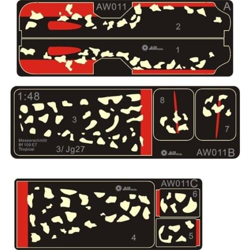 AW011 1/48 Model Accessory Messerschmitt Bf 109 E-7 Tropical Camo Set.2 Coloring Tools