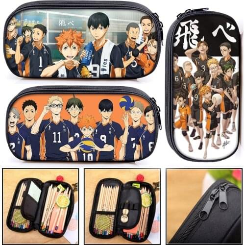 Anime Haikyuu Pencil Case Comic Shoyo Hinata Fashion Fly High Teenagers Pencil Bag Students School Case Stationary Bags