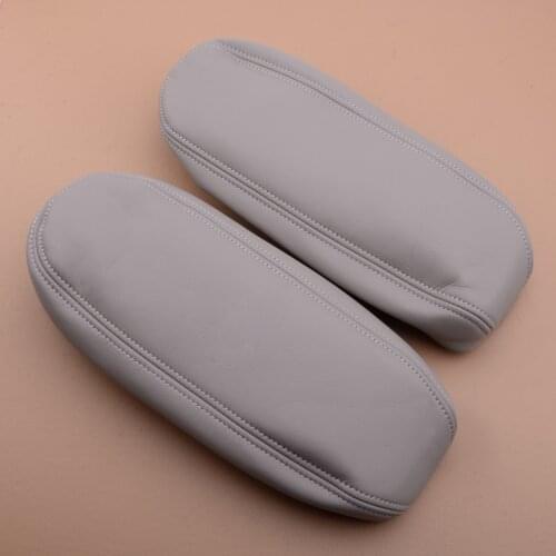 2pcs Microfiber Leather Seat Armrest Cover Flint Gray Fit for Ford F250 F350 Excursion Lariat 1999-2002 2003 2004 2005 2006 2007