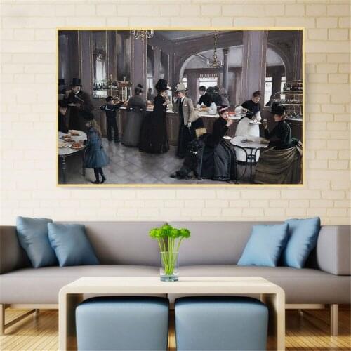 Hotel Party Poster Vintage Buffet Wall Art Retro Decor Kitchen Abstract Oil Painting Canvas Pictures for Living Room Decoration