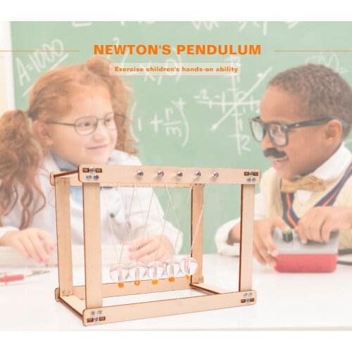Wooden Toys Perpetual Balance Newton Physics Science Pendulum Ornament Swing Globe Newton Pendulum Model