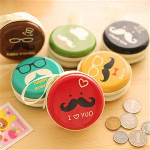DL FH004 Korean version of creative cartoon tinplate earphone receiver beard zero wallet cartoon coin bag