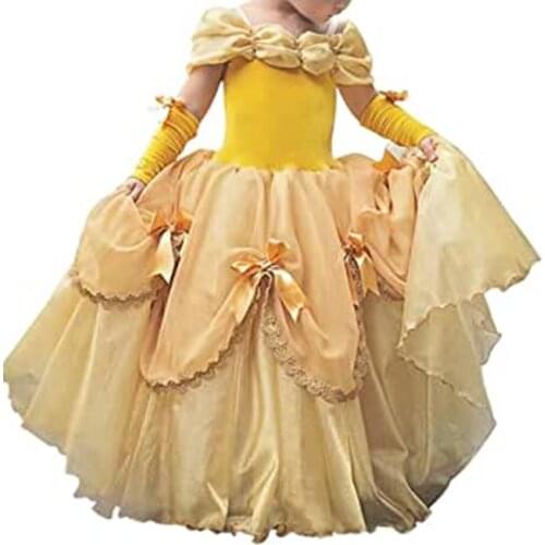FINDPITAYA Beauty and Beast Dress For Girl Belle Costume Child Deguisement Elza Carnaval Christmas Kid Sling Bridesmaid Prom