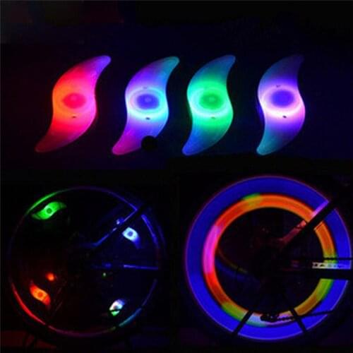 1PC Bicycle Light Bike Lamp LED Tyre Tire Valve Caps Wheel Spokes Cycling Lanterns For Bicycle Accessories 4 Colors Waterproof