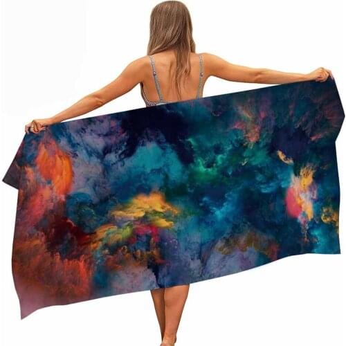 HELENGILI Artistic Colors Microfiber Pool Beach Towel Portable Quick Fast Dry Sand Outdoor Travel Swim Blanket Yoga Mat