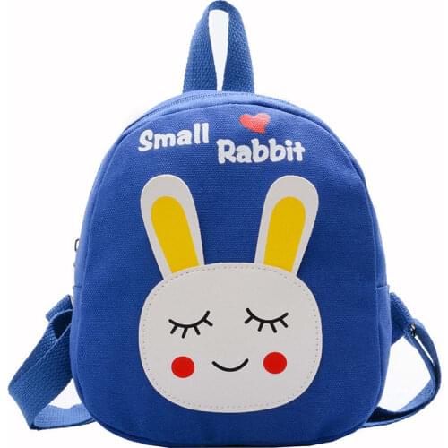 Canvas Children Backpacks Kids Kindergarten School Bags Cartoon Infant Backpack Animal Rabbit Student Book Bag for Baby Girl Boy