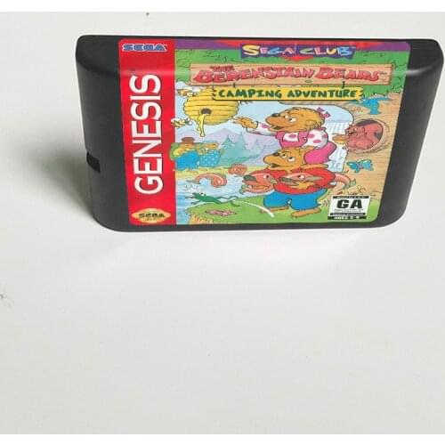 The Berenstain Bears Camping Adventure - 16 Bit MD Game Card for Sega Megadrive Genesis Video Game Console Cartridge