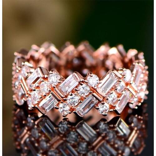 Huitan New Trendy Wedding Band Women Finger Ring Silver plated Gold Color Available Irregular Gorgeous CZ Female Daily Jewelry