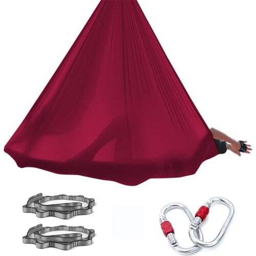 Pure color 14Meters Aerial Anti-gravity Yoga Hammock Set Swing Bodybuilding Gym Fitness Equipment Inversion Trapeze