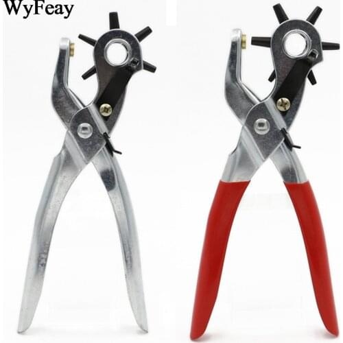 Leather Craft Tools Belt Hole Punch Plier Eyelet Puncher Revolve Sewing Machine Setter Tool Watchband Strap Household Punching