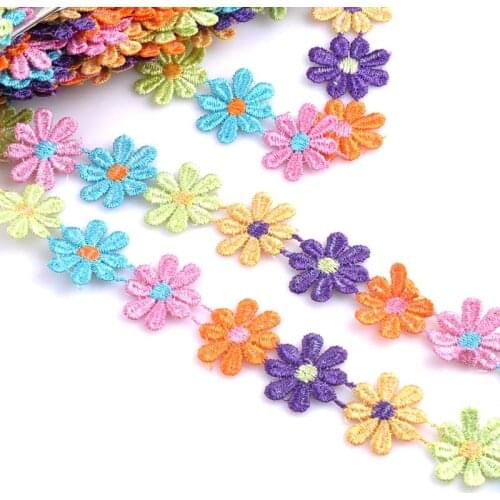 30mm Width Lace Fabric Trim Ribbon Tape Inelastic Embroidered Polyester Garment Accessories Decoration 2yard/lot DIY CP0638